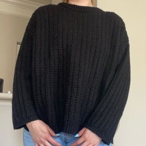 American Eagle Oversized Knit Black Sweater
